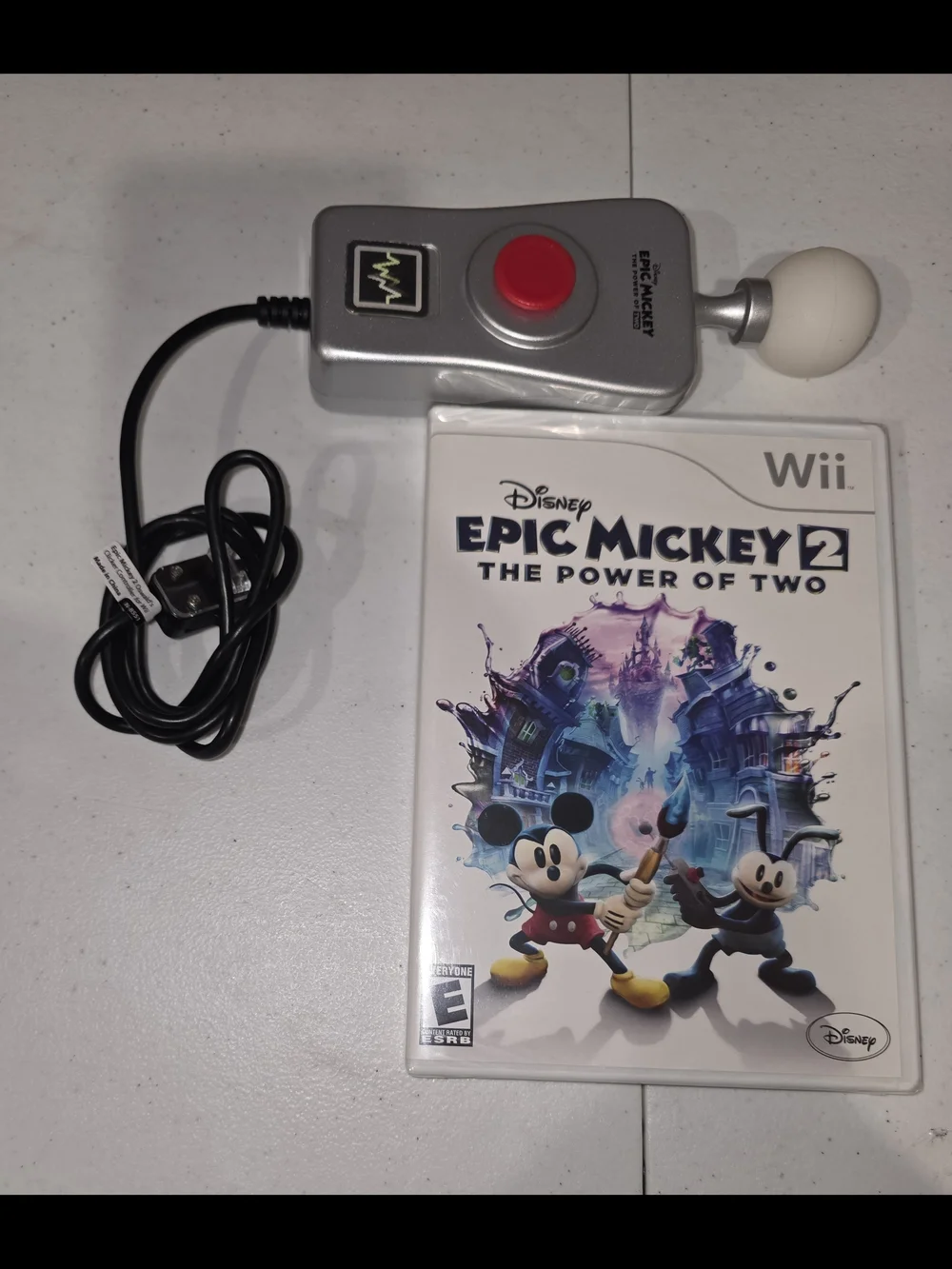 Nintendo Wii Disney Epic Mickey 2 Game with Silver/Brown Motion Controller
